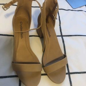 2 inch beige heels